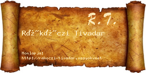 Rákóczi Tivadar névjegykártya