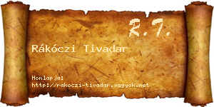 Rákóczi Tivadar névjegykártya